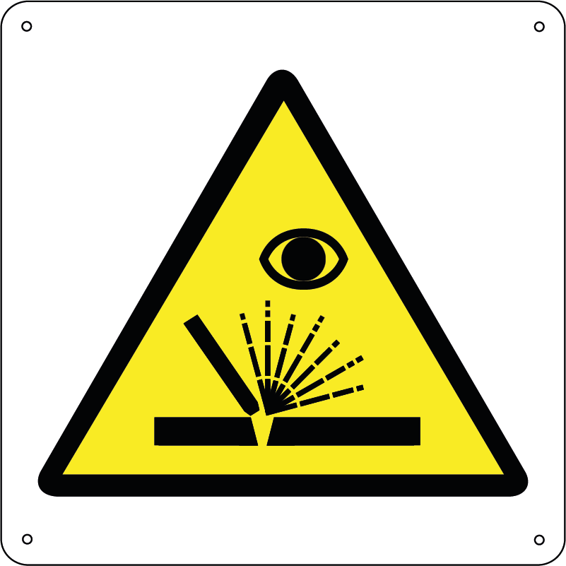 Pericolo radiazioni da saldatura quadrato