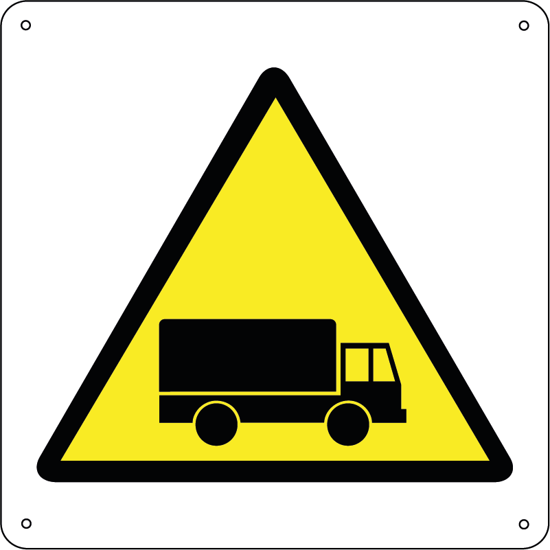 Pericolo passaggio veicoli quadrato