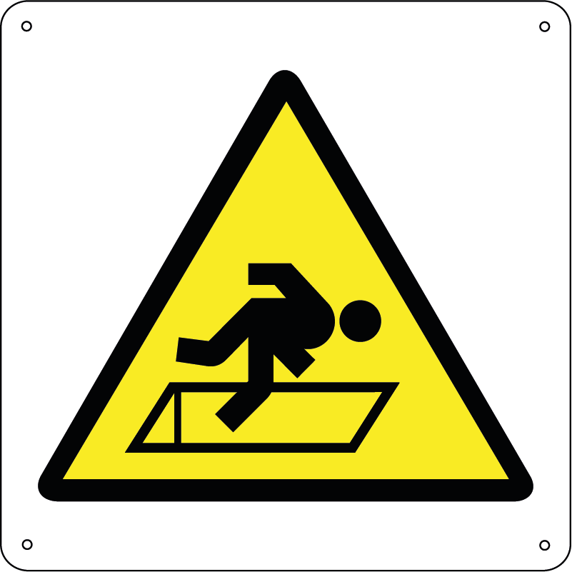 Pericolo di caduta apertura nel suolo quadrato