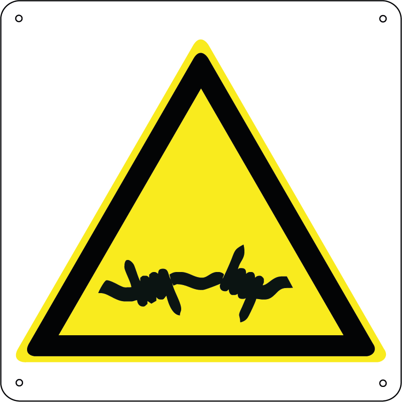 Pericolo filo spinato quadrato