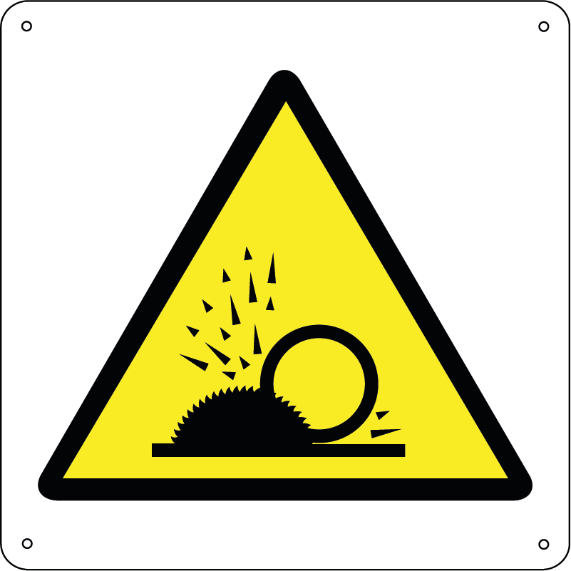 Pericolo proiezioni di schegge quadrato