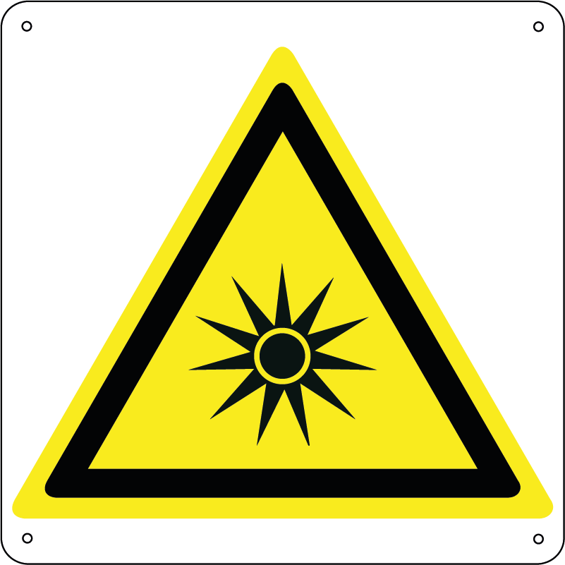Pericolo radiazioni ottiche quadrato
