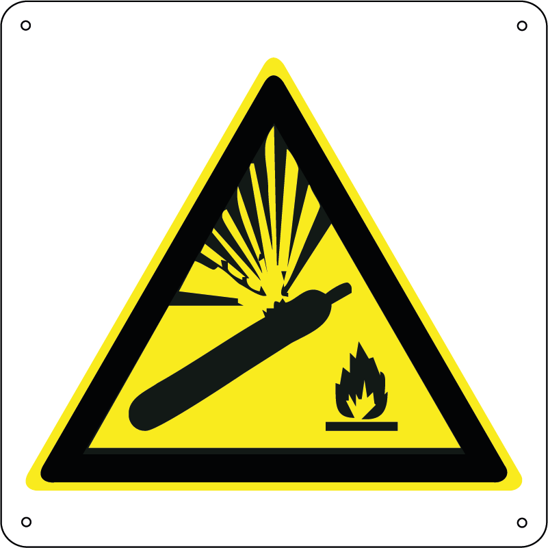 Pericolo bombole in pressione quadrato