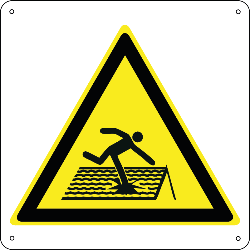 Pericolo tetto fragile quadrato