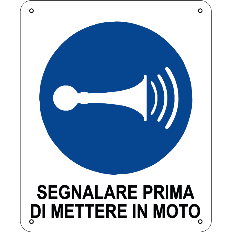 Segnalare prima di mettere in moto verticale