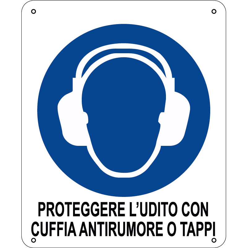 Proteggere l'udito con cuffia antirumore o tappi verticale
