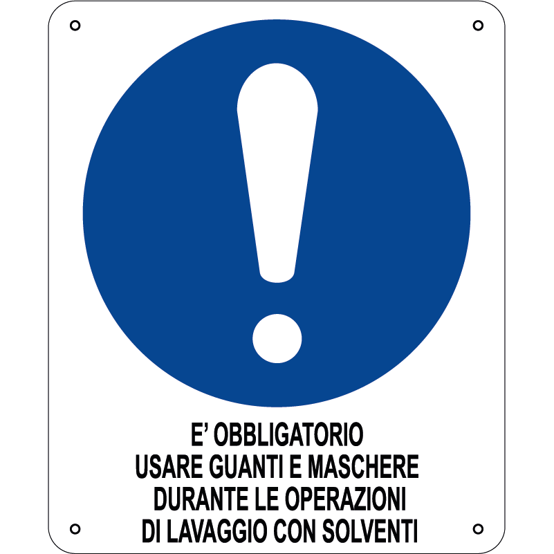E' obbligatorio usare guanti e maschere durante le operazioni di lavaggio con solventi verticale