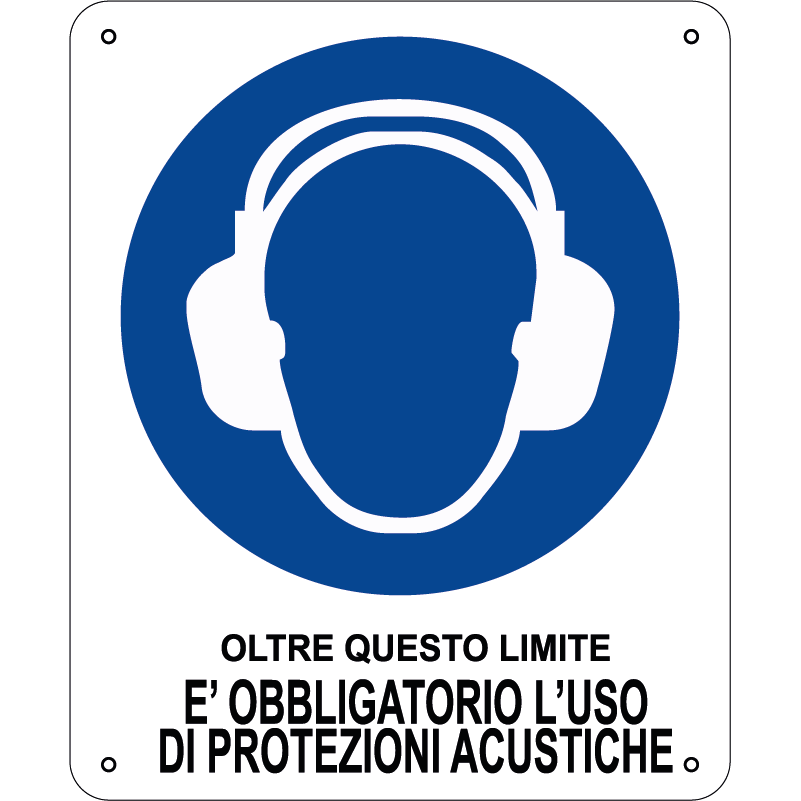 Oltre questo limite è obbligatorio l'uso di protezioni acustiche verticale