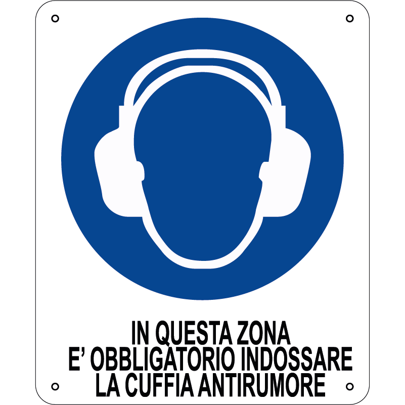 In questa zona è obbligatorio indossare la cuffia antirumore verticale