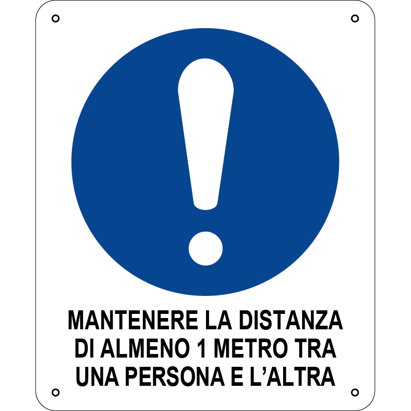 Mantenere la distanza di almeno 1 metro tra una persona e l'altra