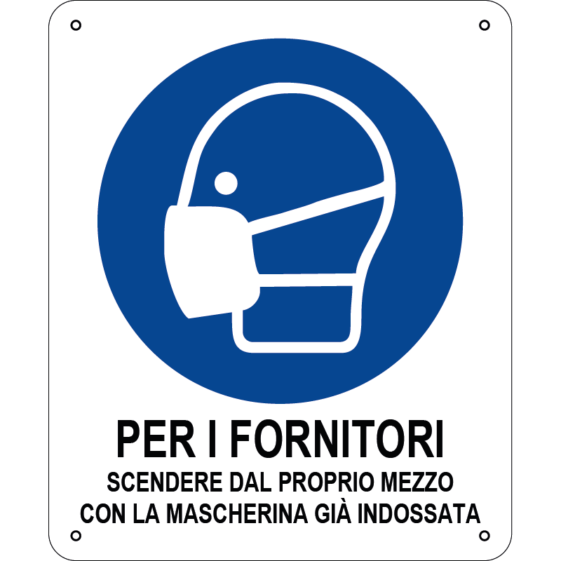 Per i fornitori - Scendere dal proprio mezzo con la mascherina già indossata