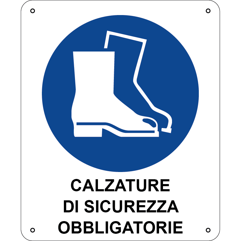 Calzature di sicurezza obbligatorie verticale