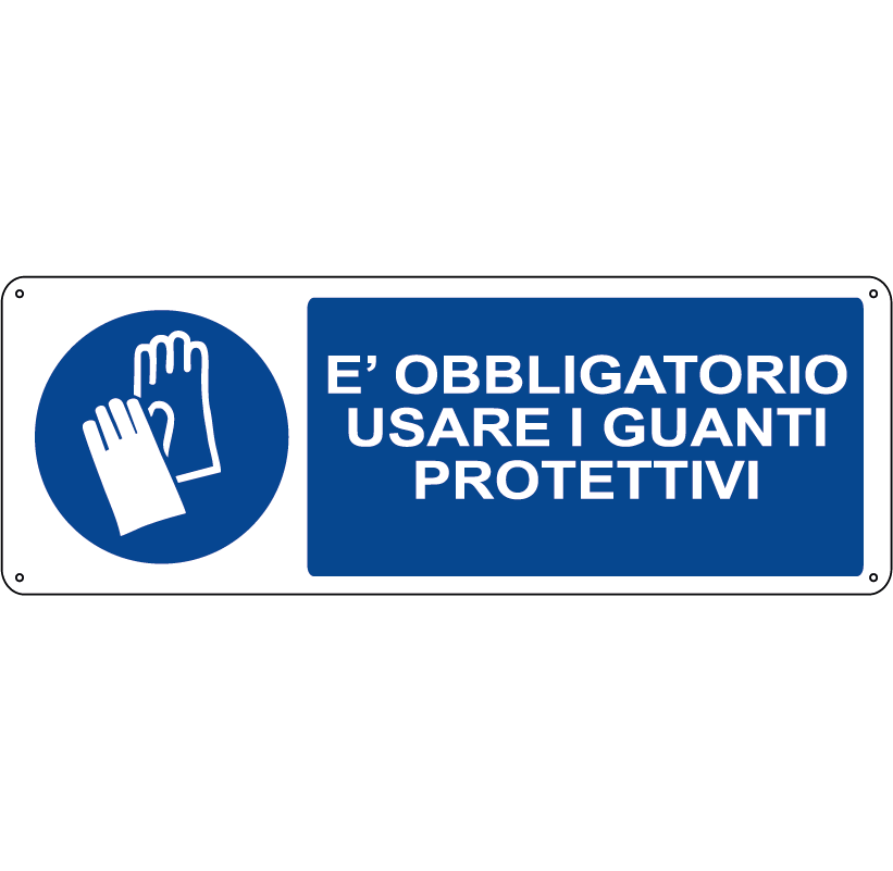 E' obbligatorio usare i guanti protettivi orizzontale