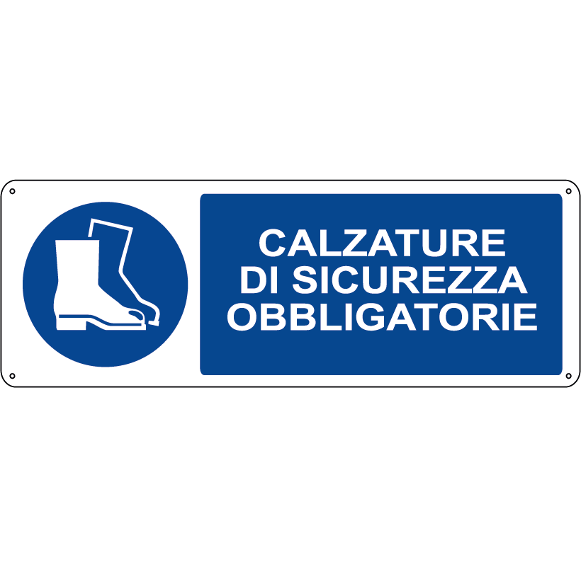 Calzature di sicurezza obbligatorie orizzontale