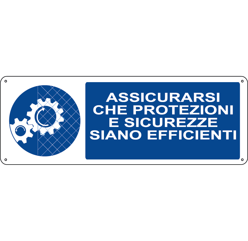 Assicurarsi che protezioni e sicurezze siano efficienti orizzontale