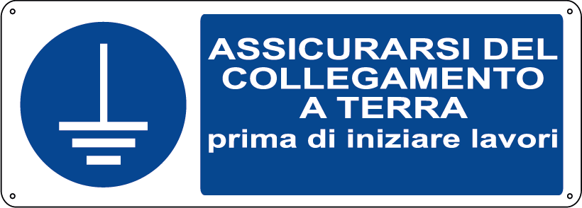 Assicurarsi del collegamento a terra prima di iniziare lavori orizzontale