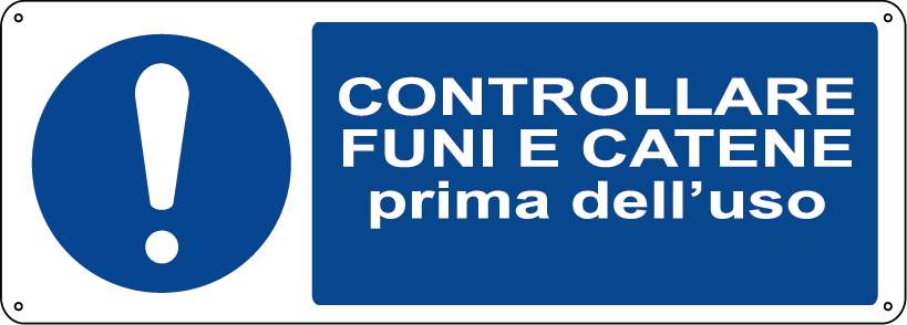 Controllare funi e catene prima dell'uso orizzontale