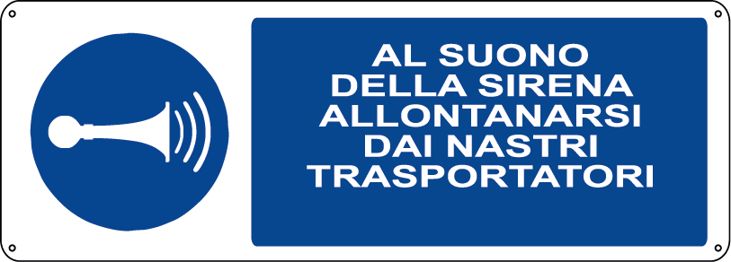 Al suono della sirena allontanarsi dai nastri trasportatori orizzontale