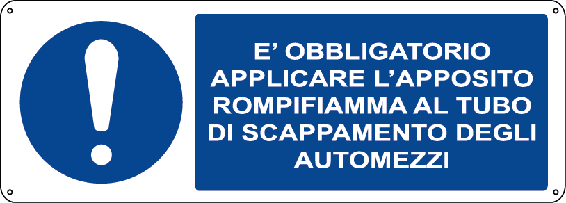 E' obbligatorio applicare l'apposito rompifiamma al tubo di scappamento degli automezzi orizzontale
