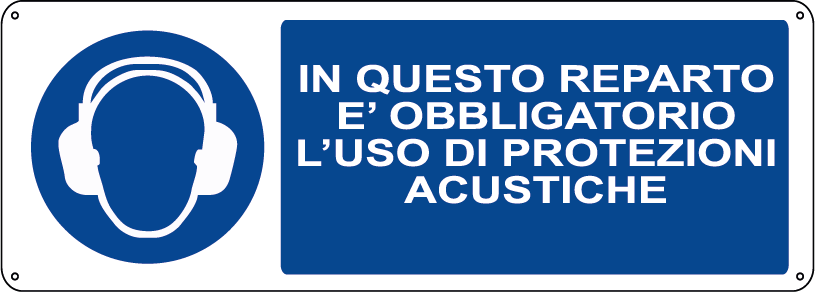In questo reparto è obbligatorio l'uso di protezioni acustiche orizzontale