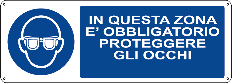 In questa zona è obbligatorio proteggere gli occhi orizzontale