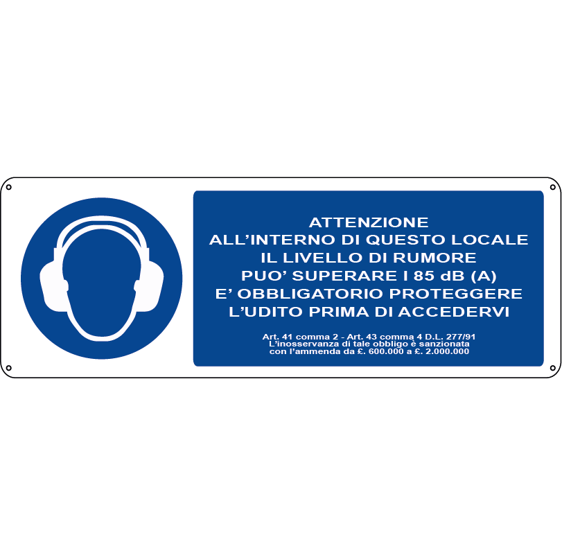 Attenzione all'interno di questo locale il livello di rumore può superare i 85 db orizzontale