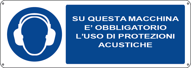 Su questa macchina è obbligatorio l'uso di protezioni acustiche orizzontale