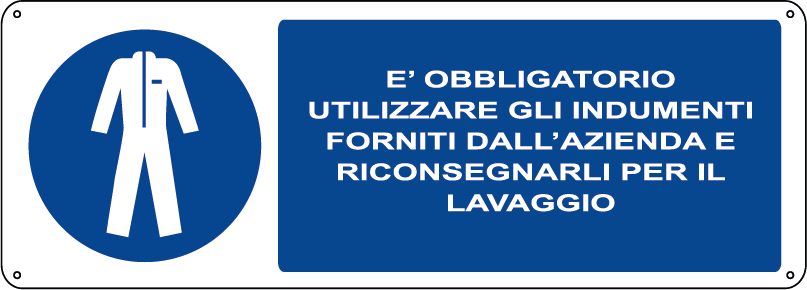 E' obbligatorio utilizzare gli indumenti forniti dall'azienda e riconsegnarli per il lavaggio orizzontale