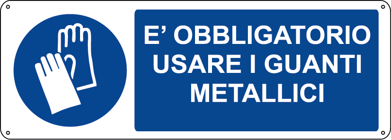 E' obbligatorio usare i guanti metallici orizzontale