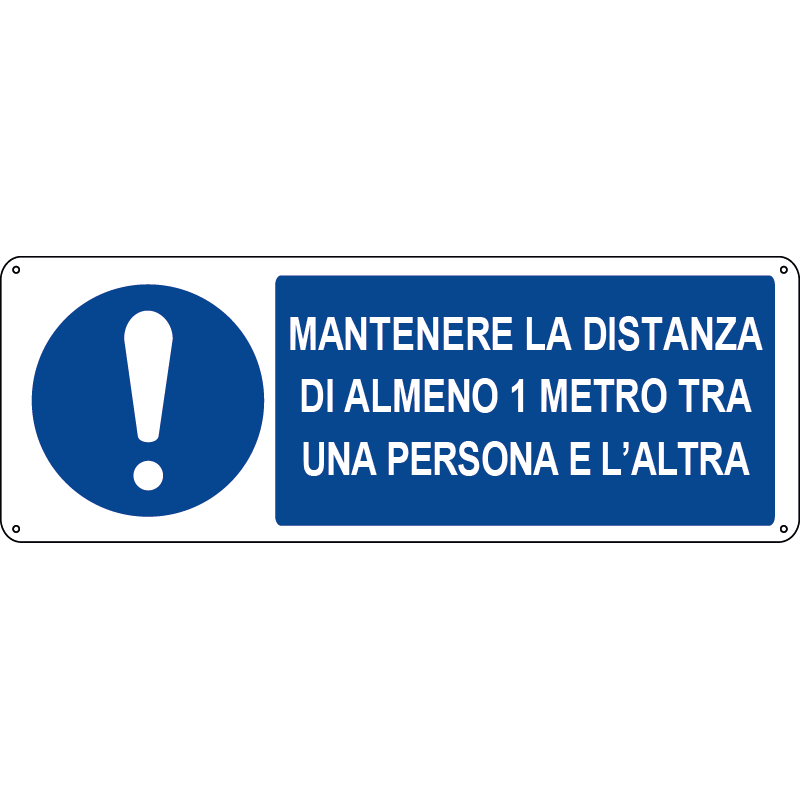 Mantenere la distanza di almeno 1 metro tra una persona e l'altra