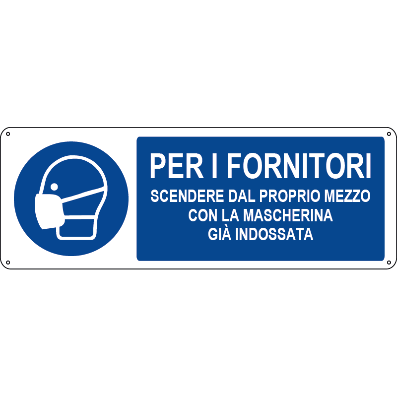 Per i fornitori - Scendere dal proprio mezzo con la mascherina già indossata