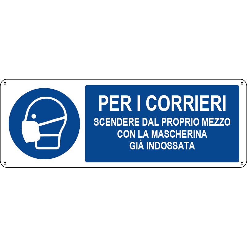Per i corrieri - Scendere dal proprio mezzo con la mascherina già indossata