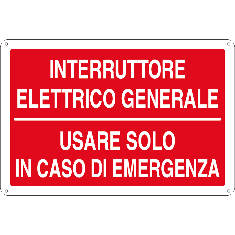 Interruttore elettrico generale - Usare solo in caso di emergenza