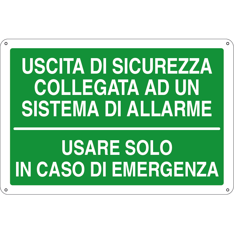 Uscita di sicurezza collegata ad un sistema di allarme - Usare solo in caso di emergenza