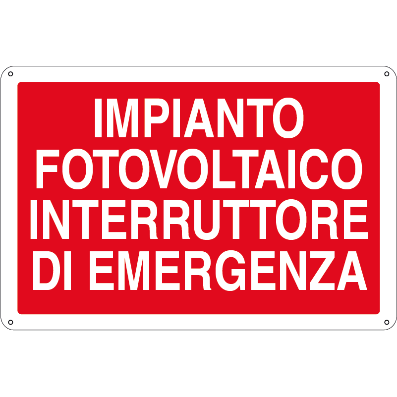 Impianto fotovoltaico interruttore di emergenza