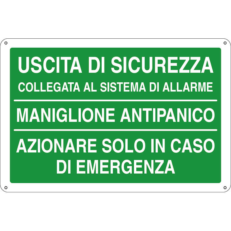 Uscita di Sicurezza - Collegata al sistema di allarme 