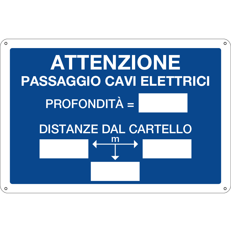 Attenzione - Passaggio cavi elettrici