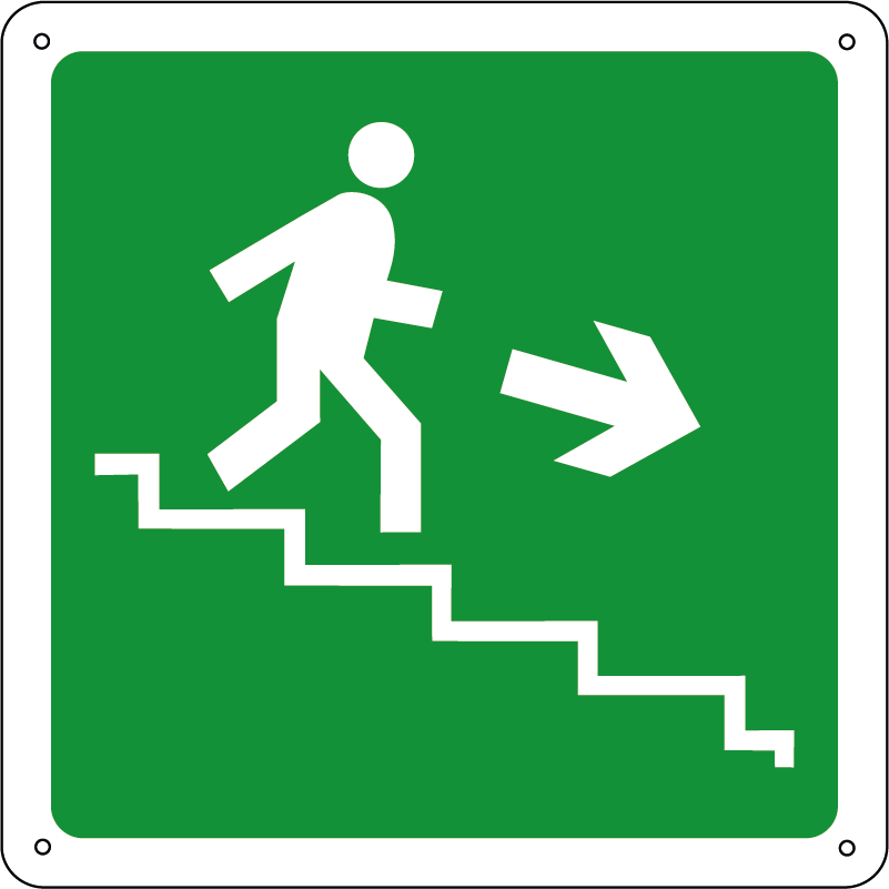 Uscita di emergenza discesa a destra - Alluminio - OUTLET