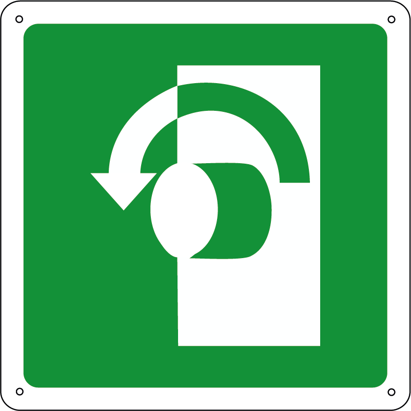 Girare la maniglia in senso antiorario quadrato