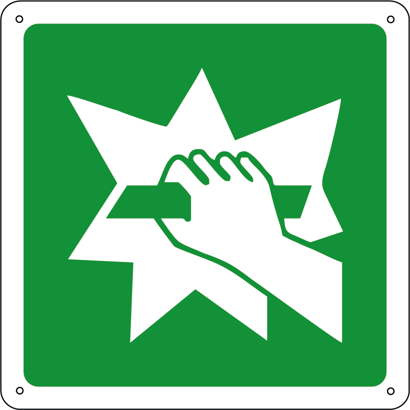 Rompere in caso di emergenza quadrato