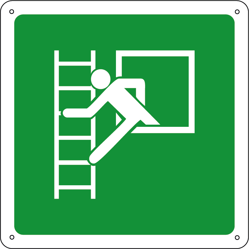 Finestra di emergenza con scala quadrato