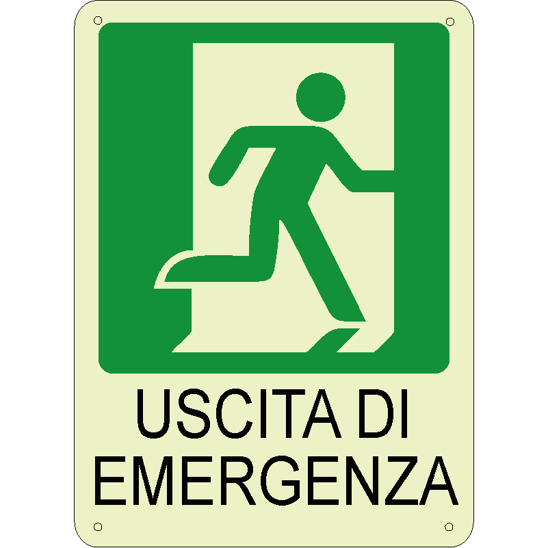 Uscita d emergenza Destra verticale luminescente