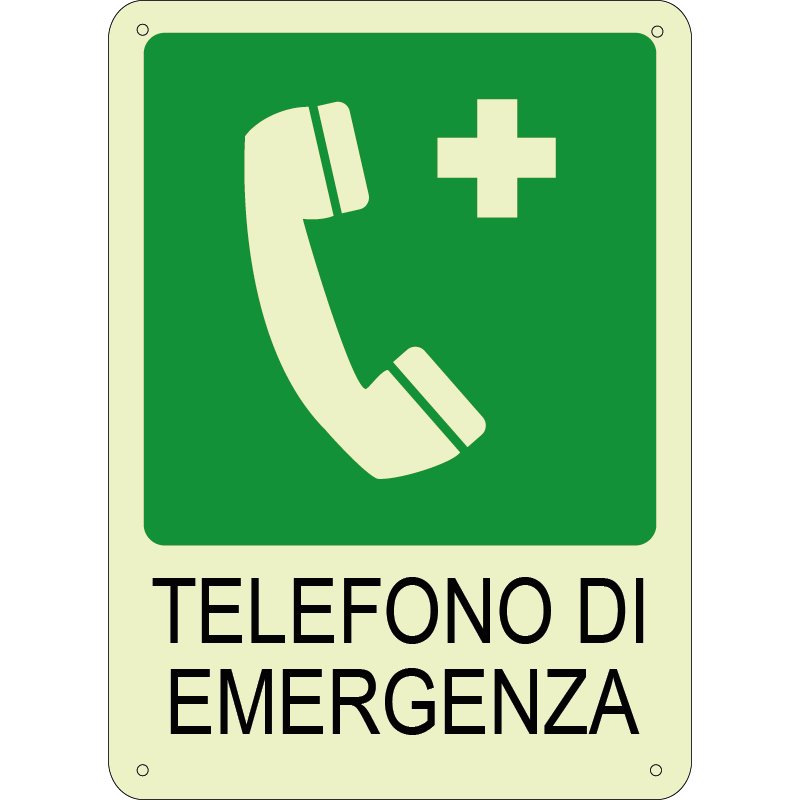 Telefono di emergenza verticale luminescente