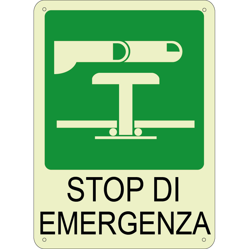 Stop di Emergenza verticale luminescente