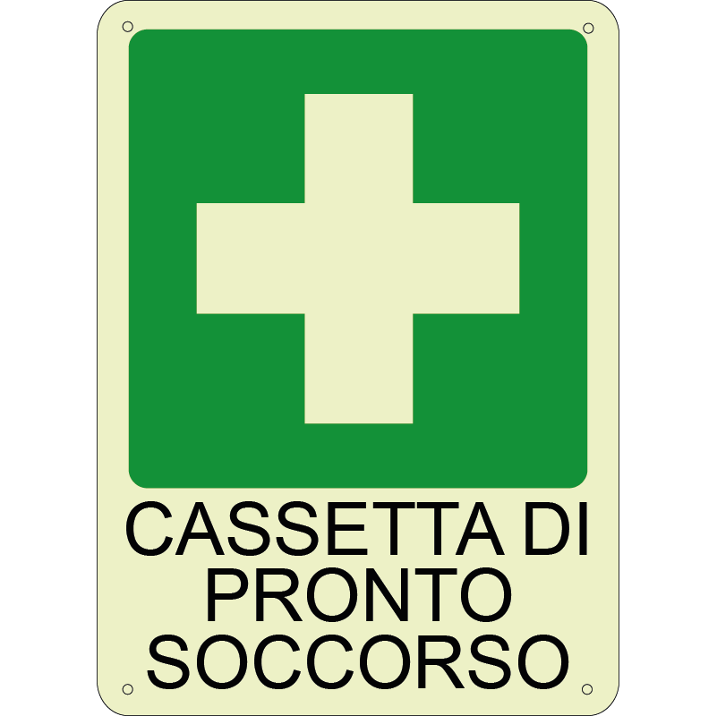 Cassetta di pronto soccorso verticale luminescente