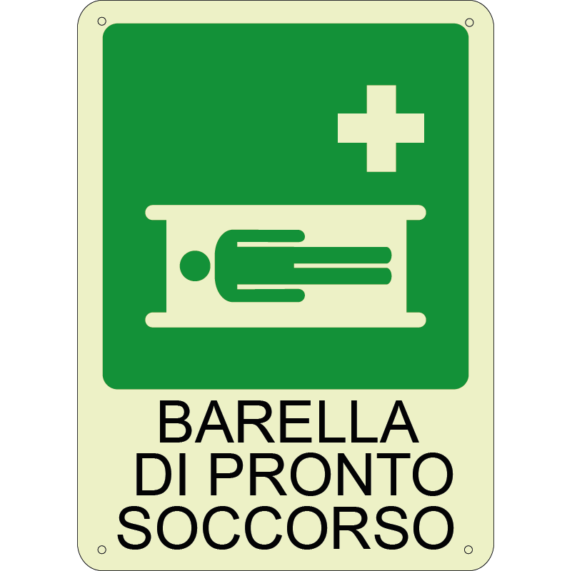 Barella di pronto soccorso verticale luminescente