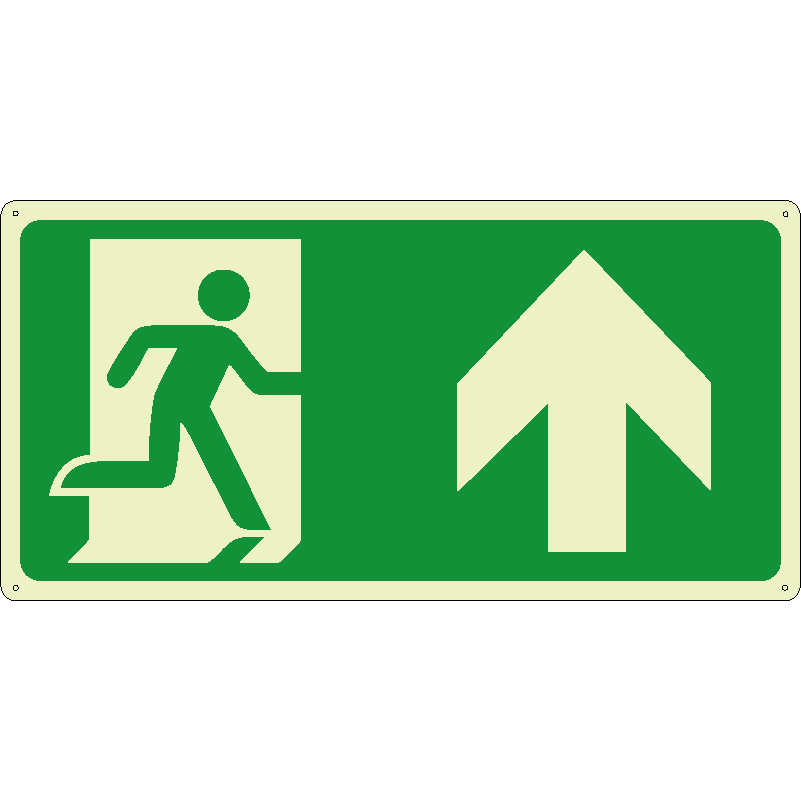 Uscita di emergenza alto orizzontale luminescente