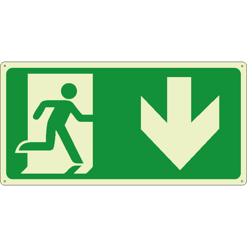 Uscita di emergenza basso orizzontale luminescente