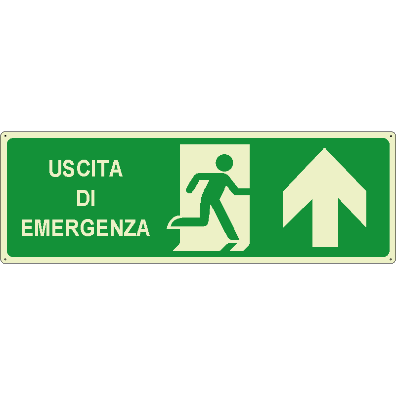Uscita di emergenza alto orizzontale luminescente
