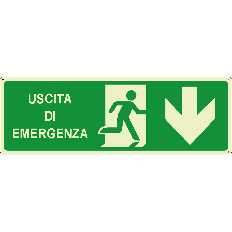 Uscita di emergenza basso orizzontale luminescente